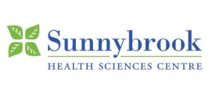 Sunnybrook Logo. Four grren leafs beside thw word Sunnybrook, with the works health centre underneath.